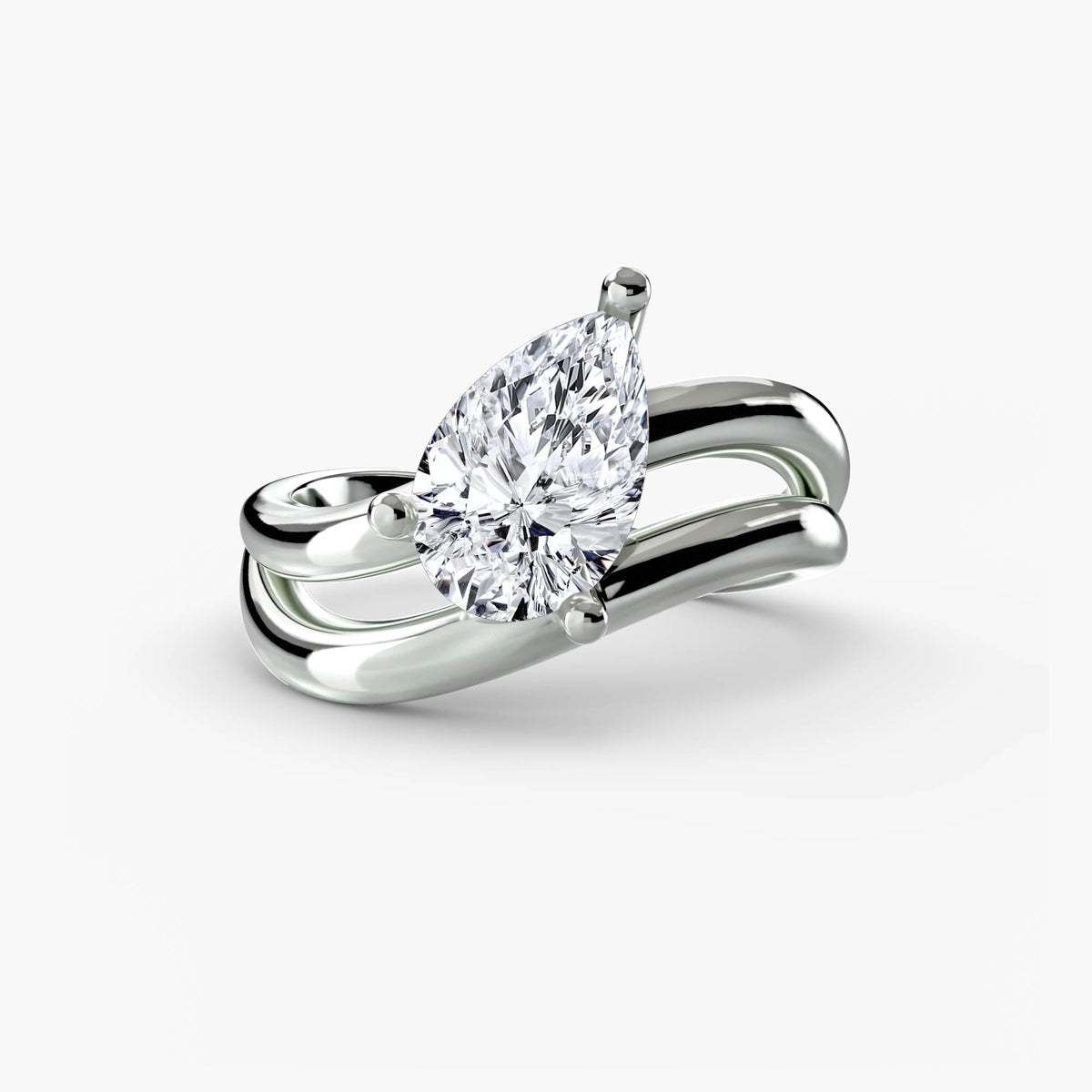 Palermo Havana pear wave engagement ring
