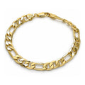 Oro Laminado Basic Bracelet, Gold Filled Style Figaro Design, Polished, Golden Finish
