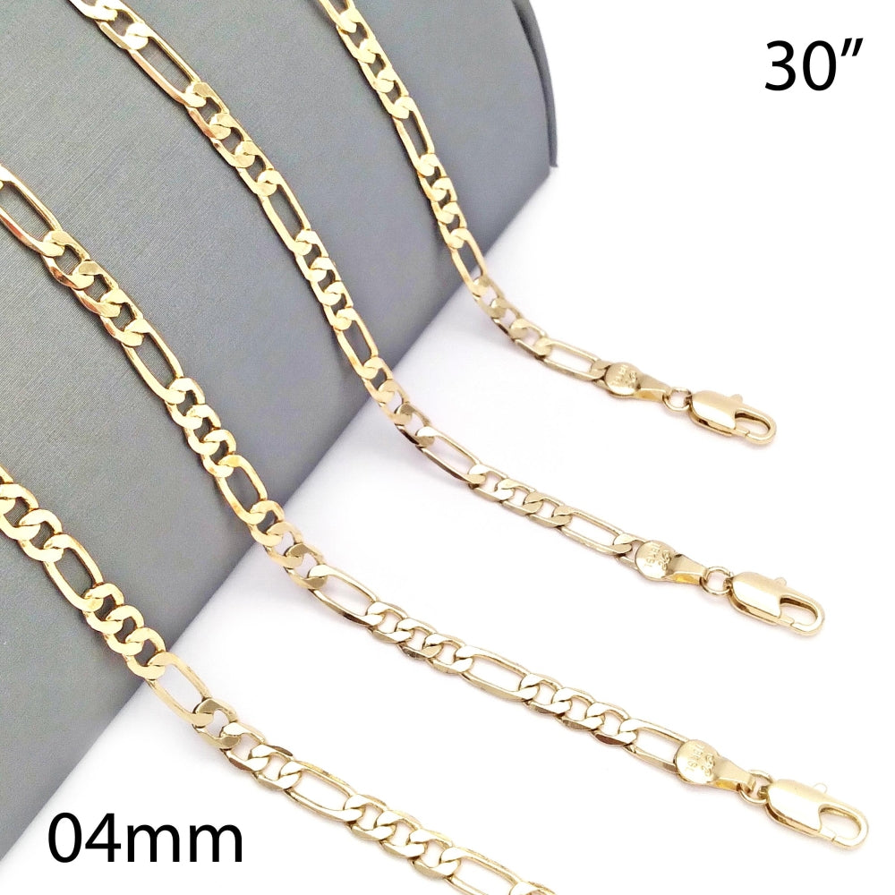Oro Laminado Basic Necklace, Gold Filled Style Figaro Design, Polished, Golden Finish