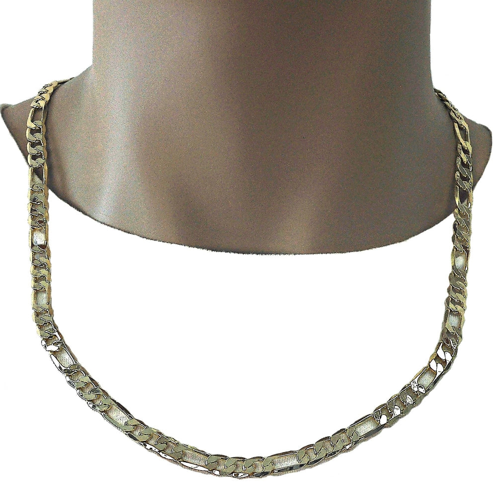 Oro Laminado Basic Necklace, Gold Filled Style Figaro Design, Polished, Golden Finish