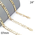 Oro Laminado Basic Necklace, Gold Filled Style Figaro Design, Polished, Golden Finish
