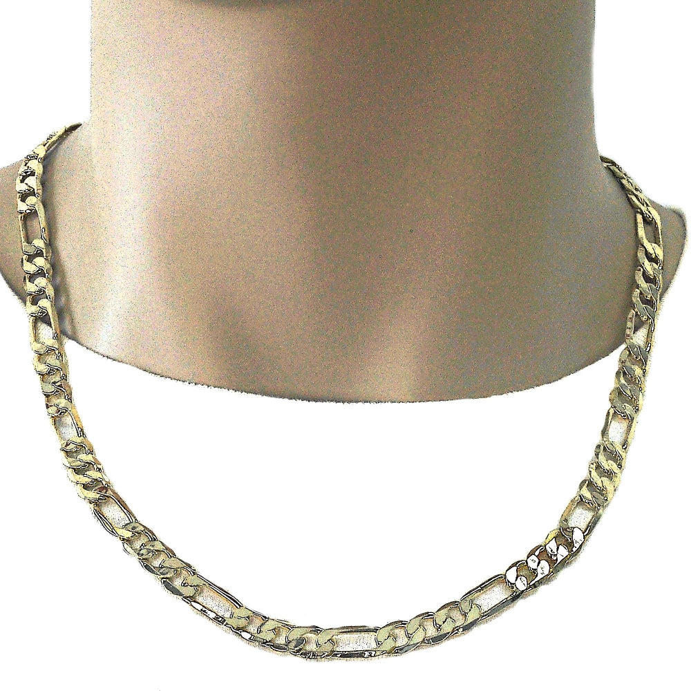 Oro Laminado Basic Necklace, Gold Filled Style Figaro Design, Polished, Golden Finish