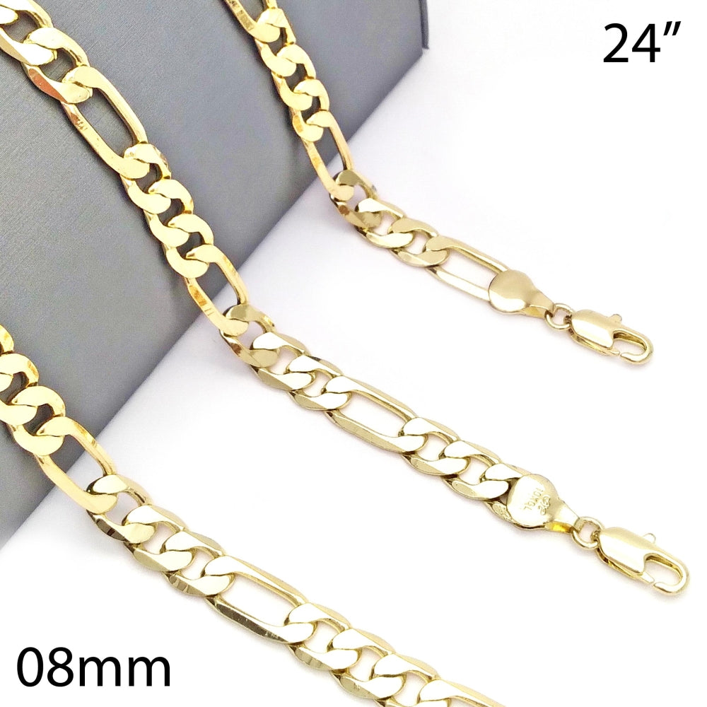 Oro Laminado Basic Necklace, Gold Filled Style Figaro Design, Polished, Golden Finish