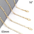Oro Laminado Basic Necklace, Gold Filled Style Figaro Design, Polished, Golden Finish