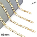 Oro Laminado Basic Necklace, Gold Filled Style Figaro Design, Polished, Golden Finish