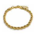 Oro Laminado Basic Bracelet, Gold Filled Style Rope Design, Polished, Golden Finish