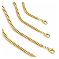Oro Laminado Basic Necklace, Gold Filled Style Miami Cuban Design, Polished, Golden Finish
