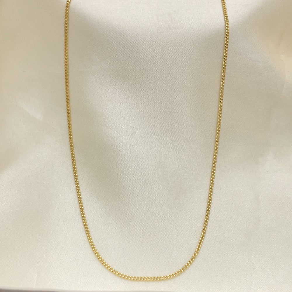 Oro Laminado Basic Necklace, Gold Filled Style Miami Cuban Design, Polished, Golden Finish