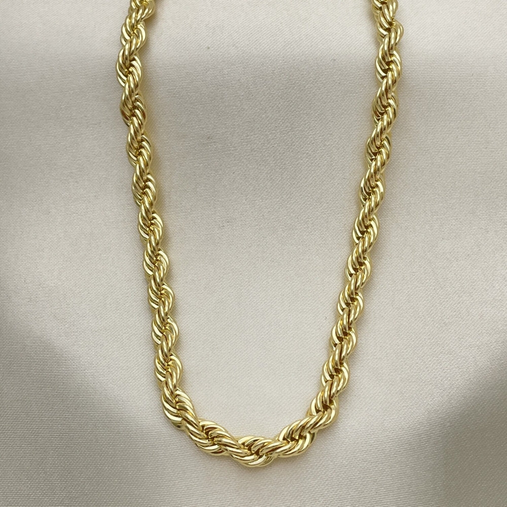 Oro Laminado Basic Necklace, Gold Filled Style Rope Design, Polished, Golden Finish