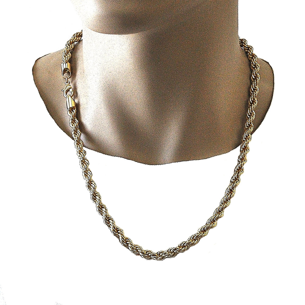 Oro Laminado Basic Necklace, Gold Filled Style Rope Design, Polished, Golden Finish