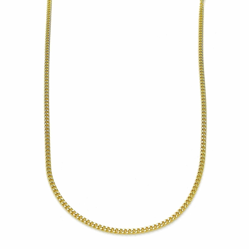 Oro Laminado Basic Necklace, Gold Filled Style Miami Cuban Design, Polished, Golden Finish