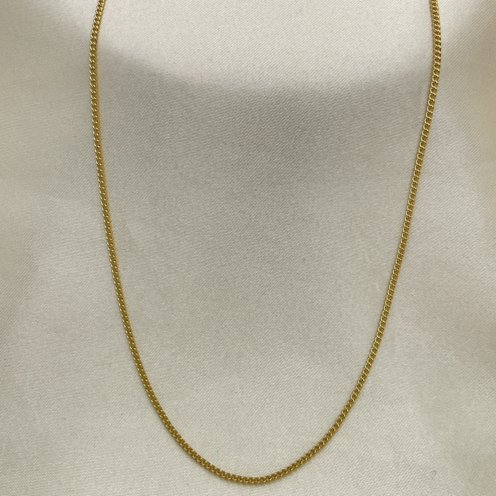 Oro Laminado Basic Necklace, Gold Filled Style Miami Cuban Design, Polished, Golden Finish