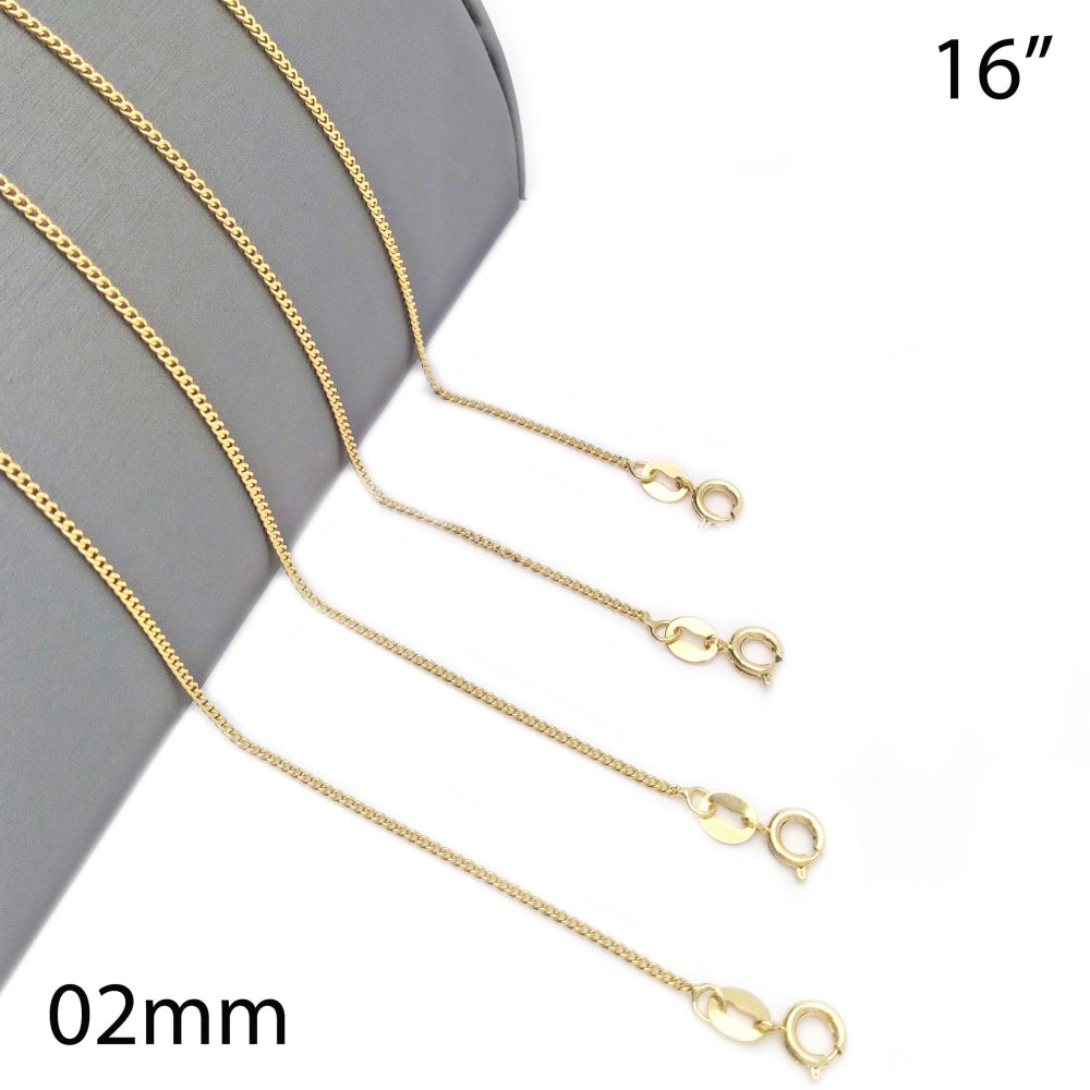 Oro Laminado Basic Necklace, Gold Filled Style Miami Cuban Design, Polished, Golden Finish