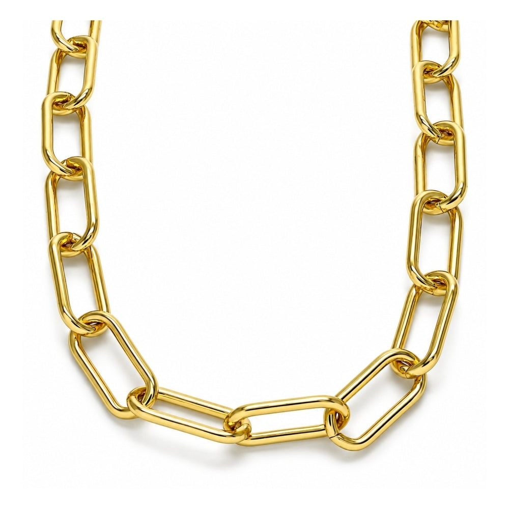 Oro Laminado Basic Necklace, Gold Filled Style Paperclip Design, Polished, Golden Finish