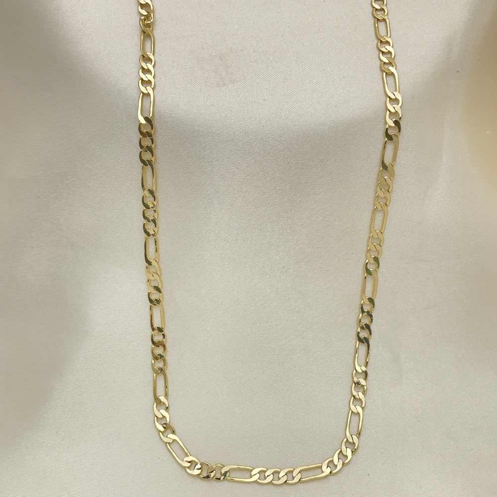 Oro Laminado Basic Necklace, Gold Filled Style Figaro Design, Polished, Golden Finish