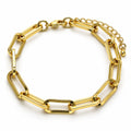 Oro Laminado Basic Bracelet, Gold Filled Style Paperclip Design, Polished, Golden Finish