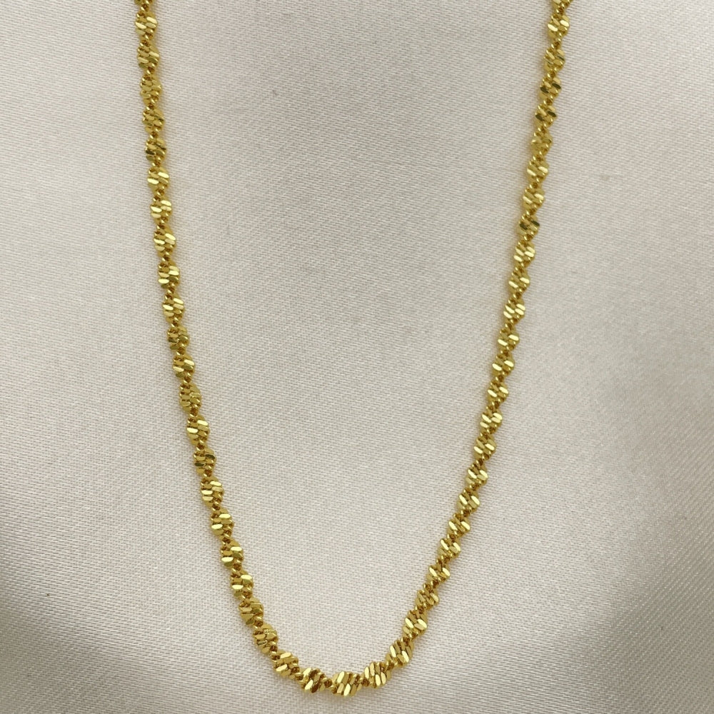 Oro Laminado Basic Necklace, Gold Filled Style Rope Design, Polished, Golden Finish
