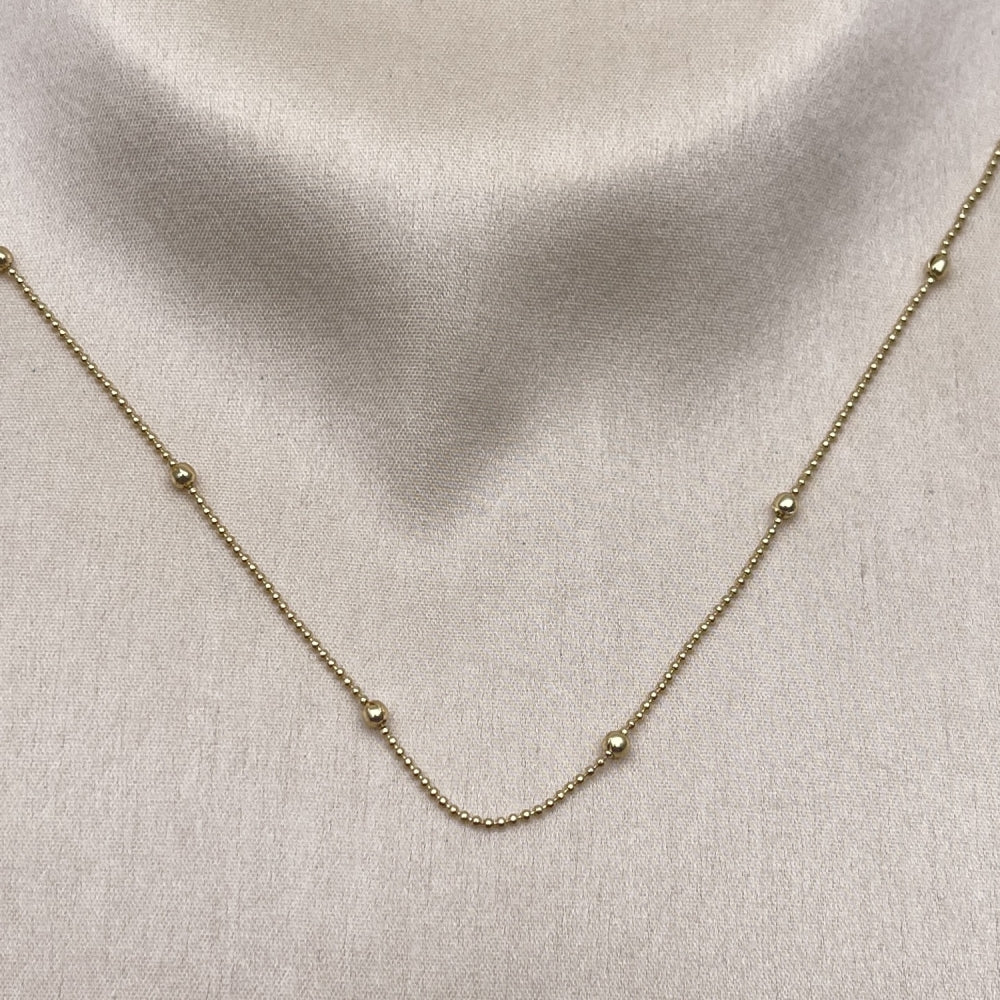 Oro Laminado Basic Necklace, Gold Filled Style Ball Design, Polished, Golden Finish