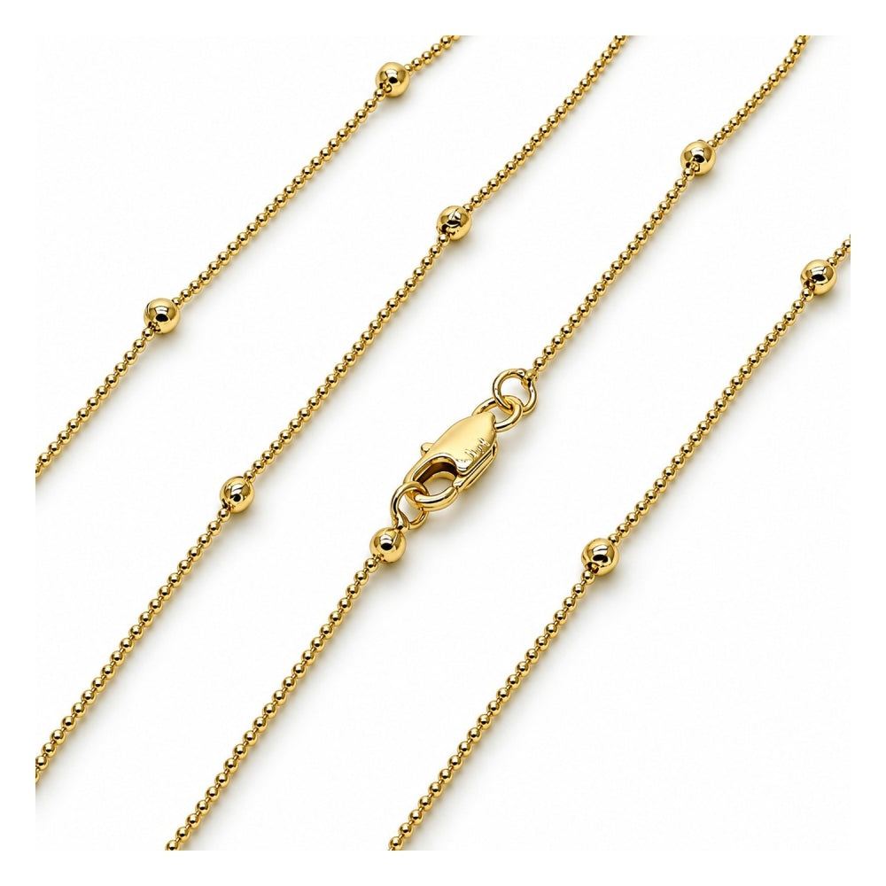 Oro Laminado Basic Necklace, Gold Filled Style Ball Design, Polished, Golden Finish