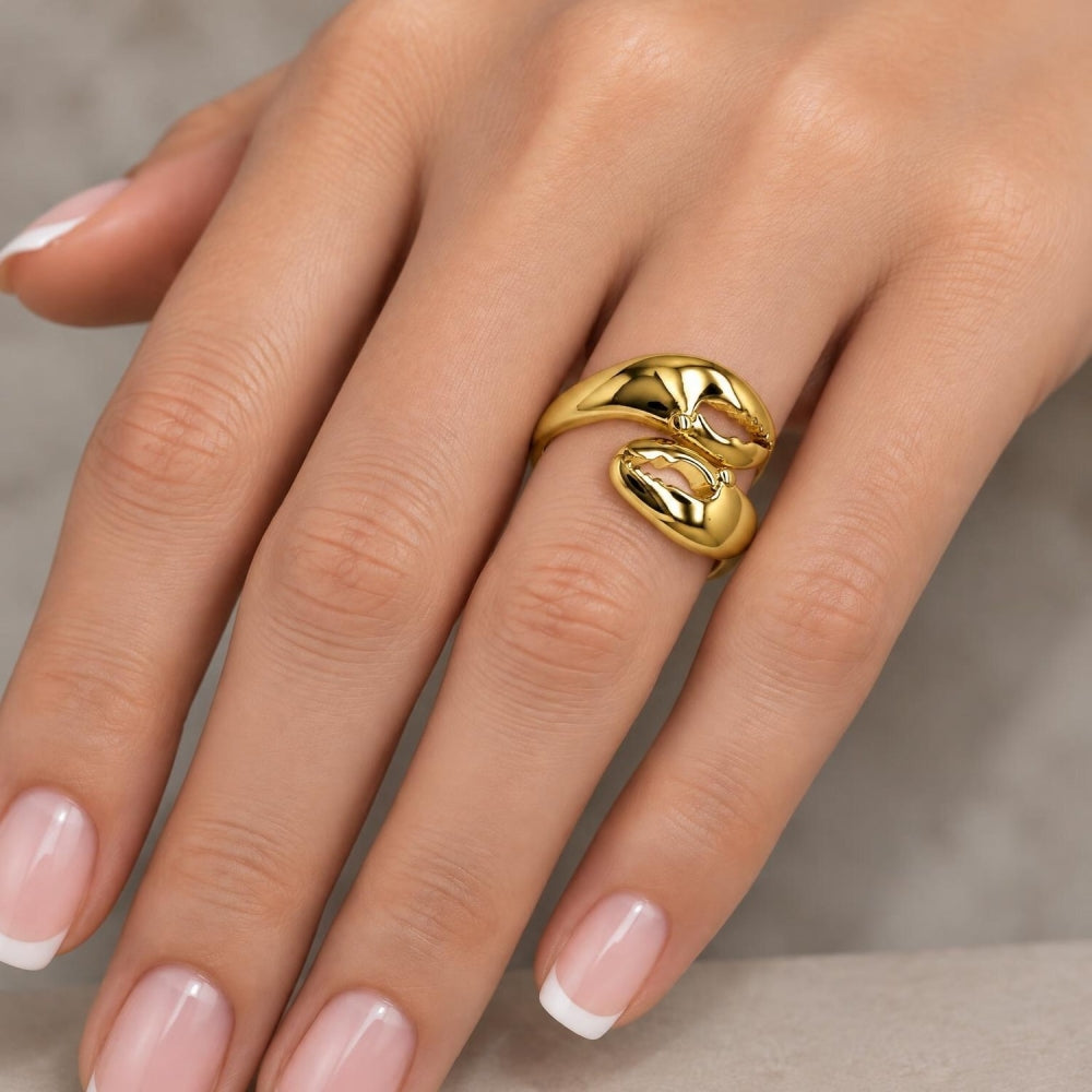 Oro Laminado Elegant Ring, Gold Filled Style Polished, Golden Finish