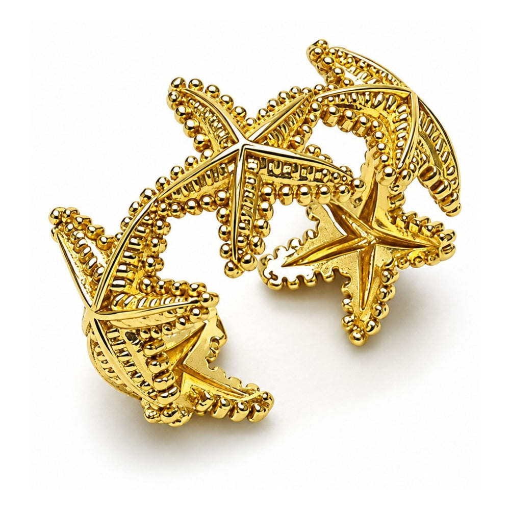 Oro Laminado Elegant Ring, Gold Filled Style Star Design, Polished, Golden Finish