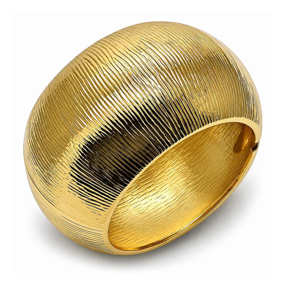 Oro Laminado Individual Bangle, Gold Filled Style Diamond Cutting Finish, Golden Finish