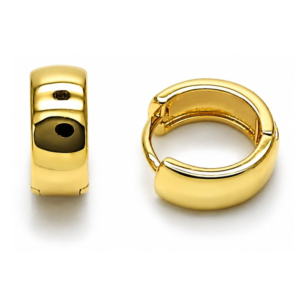Oro Laminado Huggie Hoop, Gold Filled Style Polished, Golden Finish