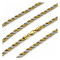 Oro Laminado Basic Necklace, Gold Filled Style Rope Design, Polished, Two Tone
