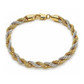 Oro Laminado Basic Bracelet, Gold Filled Style Rope Design, Polished, Two Tone