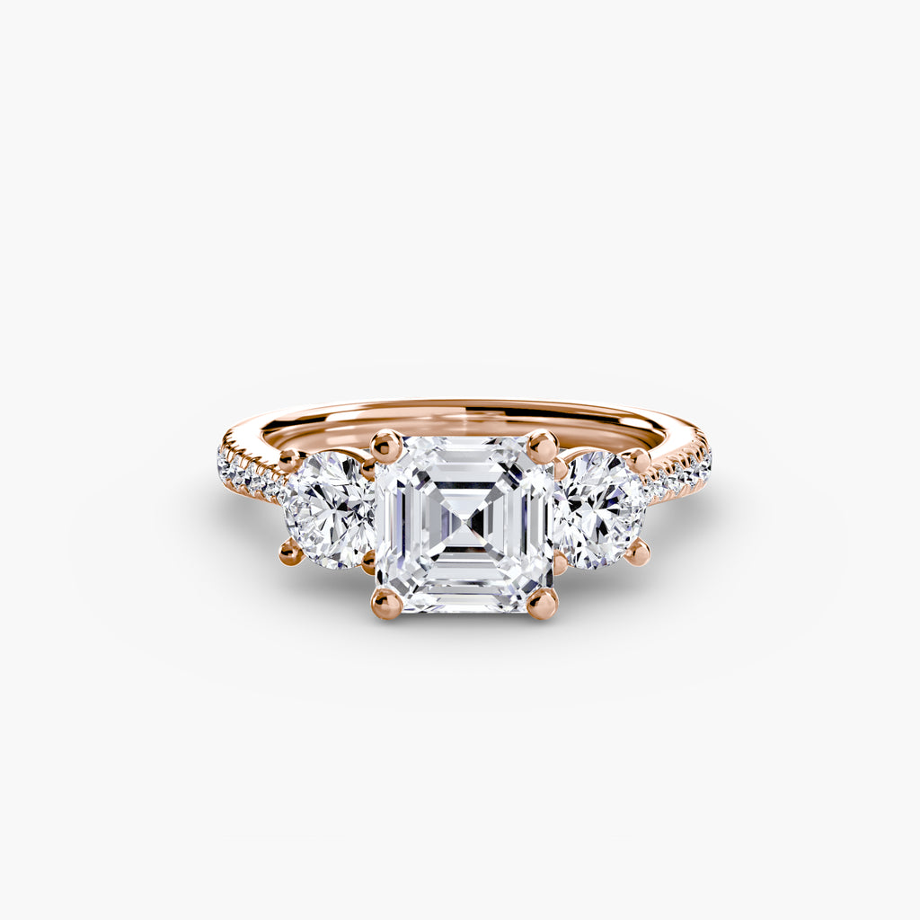 Three-Stone Pavé Ring engagement ring setting by Palermo Havana & Co.