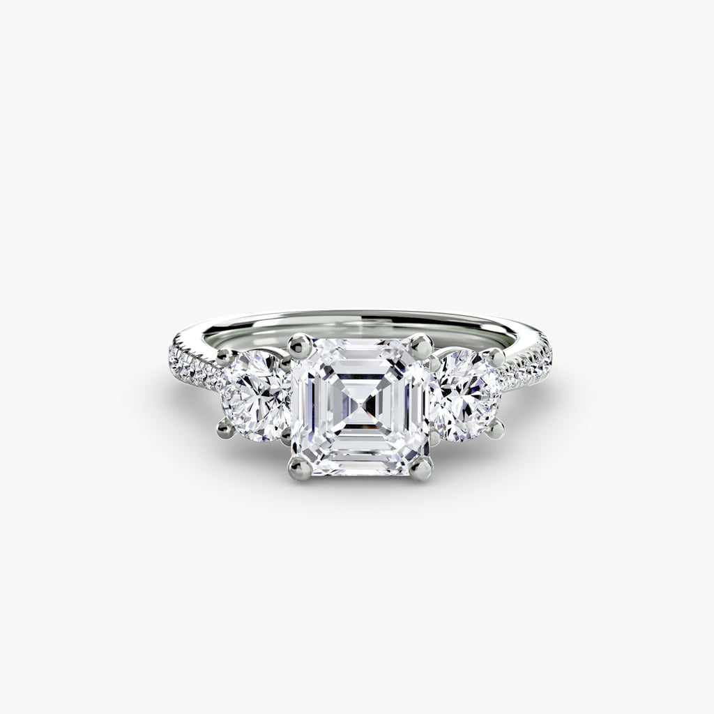 Three-Stone Pavé Ring engagement ring setting by Palermo Havana & Co.