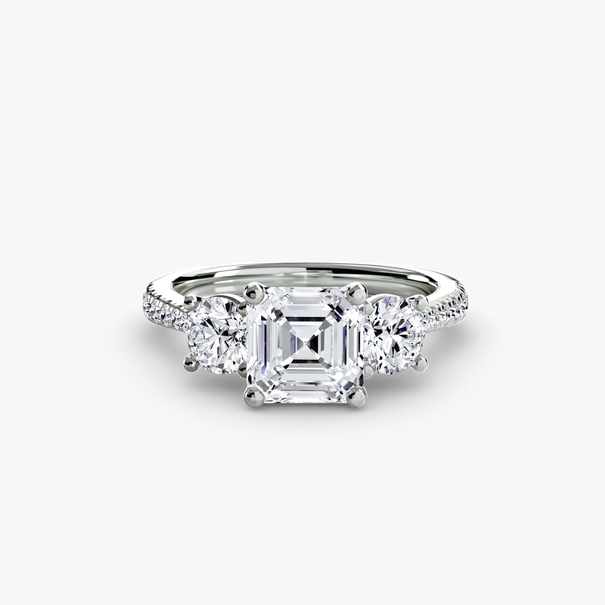 Three-Stone Pavé Ring engagement ring setting by Palermo Havana & Co.