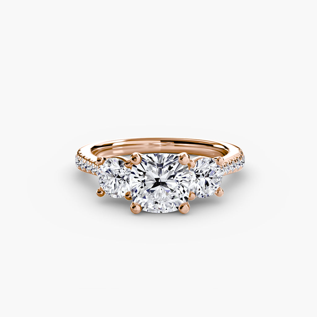 Three-Stone Pavé Ring engagement ring setting by Palermo Havana & Co.