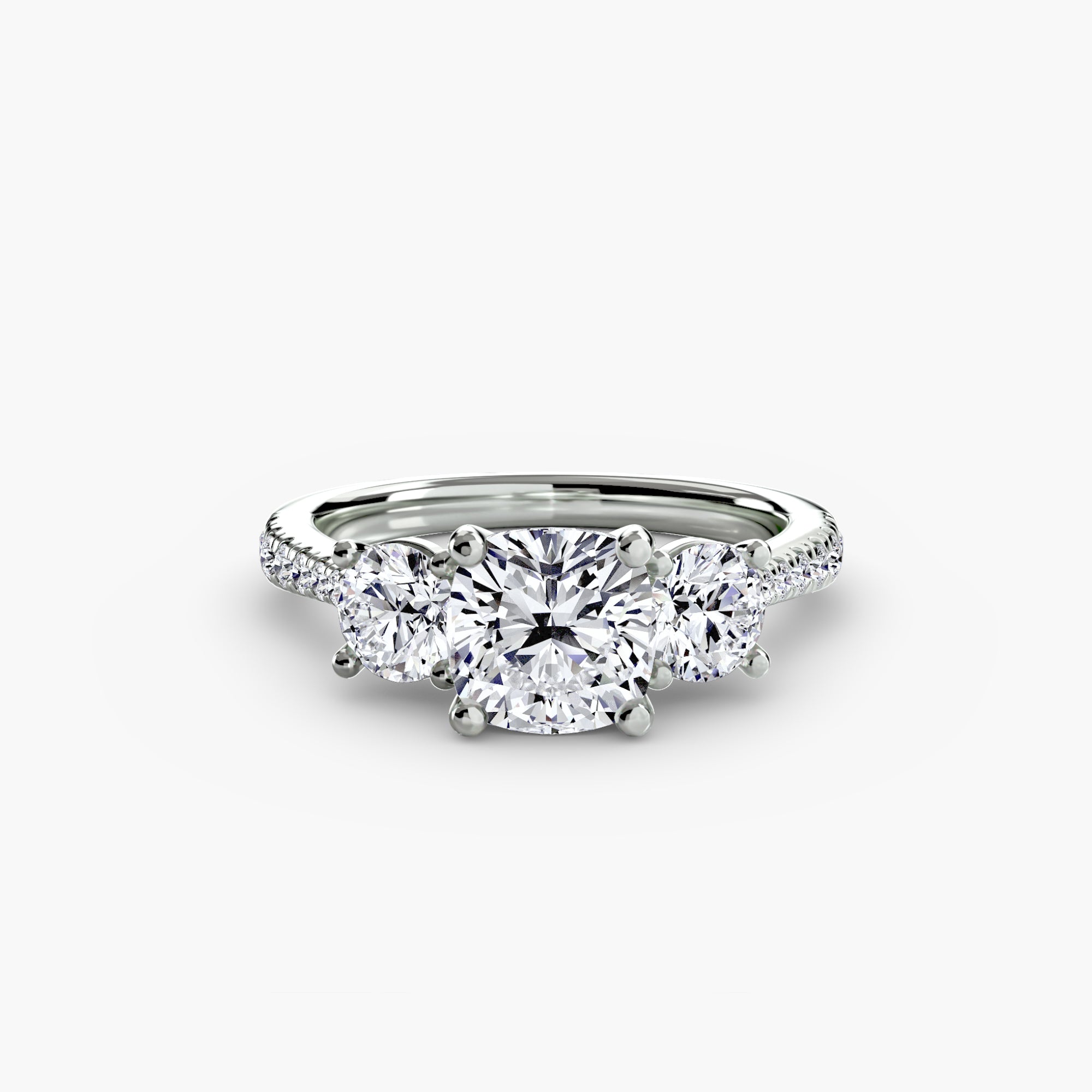 Three-Stone Pavé Ring engagement ring setting by Palermo Havana & Co.