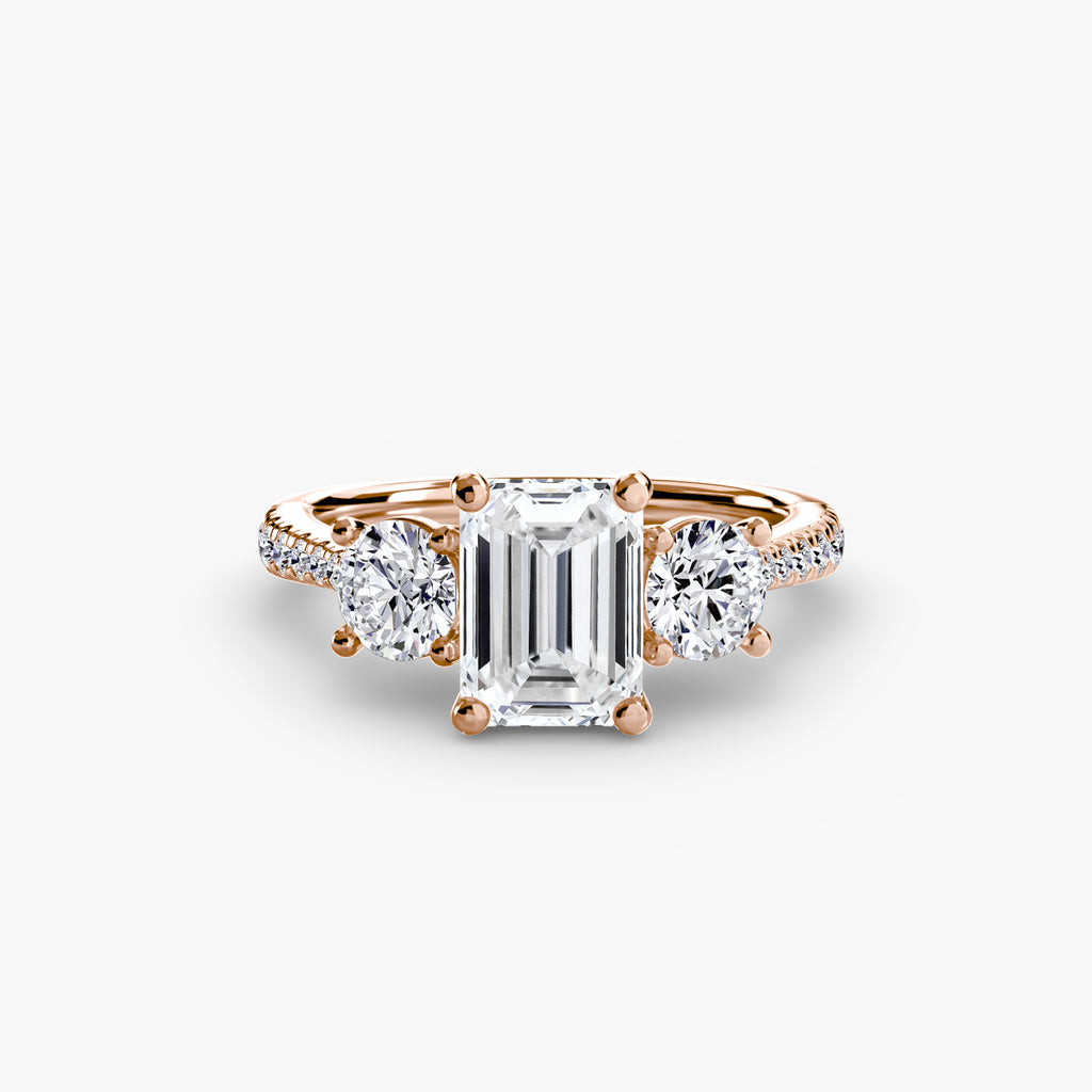 Three-Stone Pavé Ring engagement ring setting by Palermo Havana & Co.
