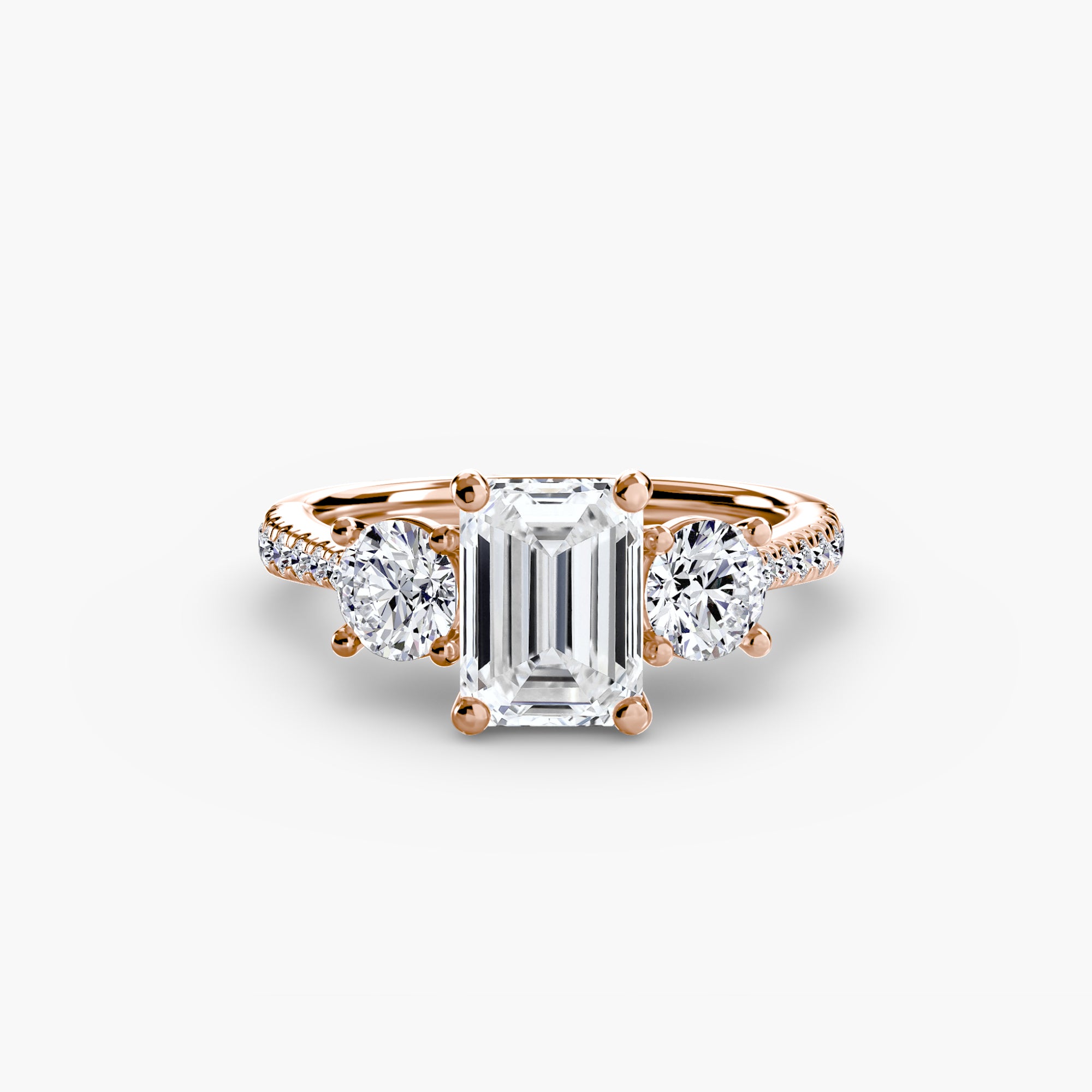 Three-Stone Pavé Ring engagement ring setting by Palermo Havana & Co.