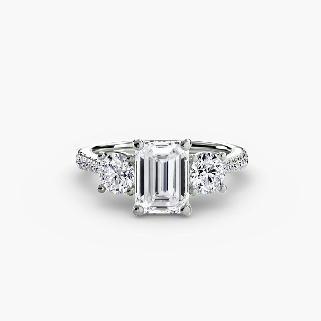 Three-Stone Pavé Ring engagement ring setting by Palermo Havana & Co.