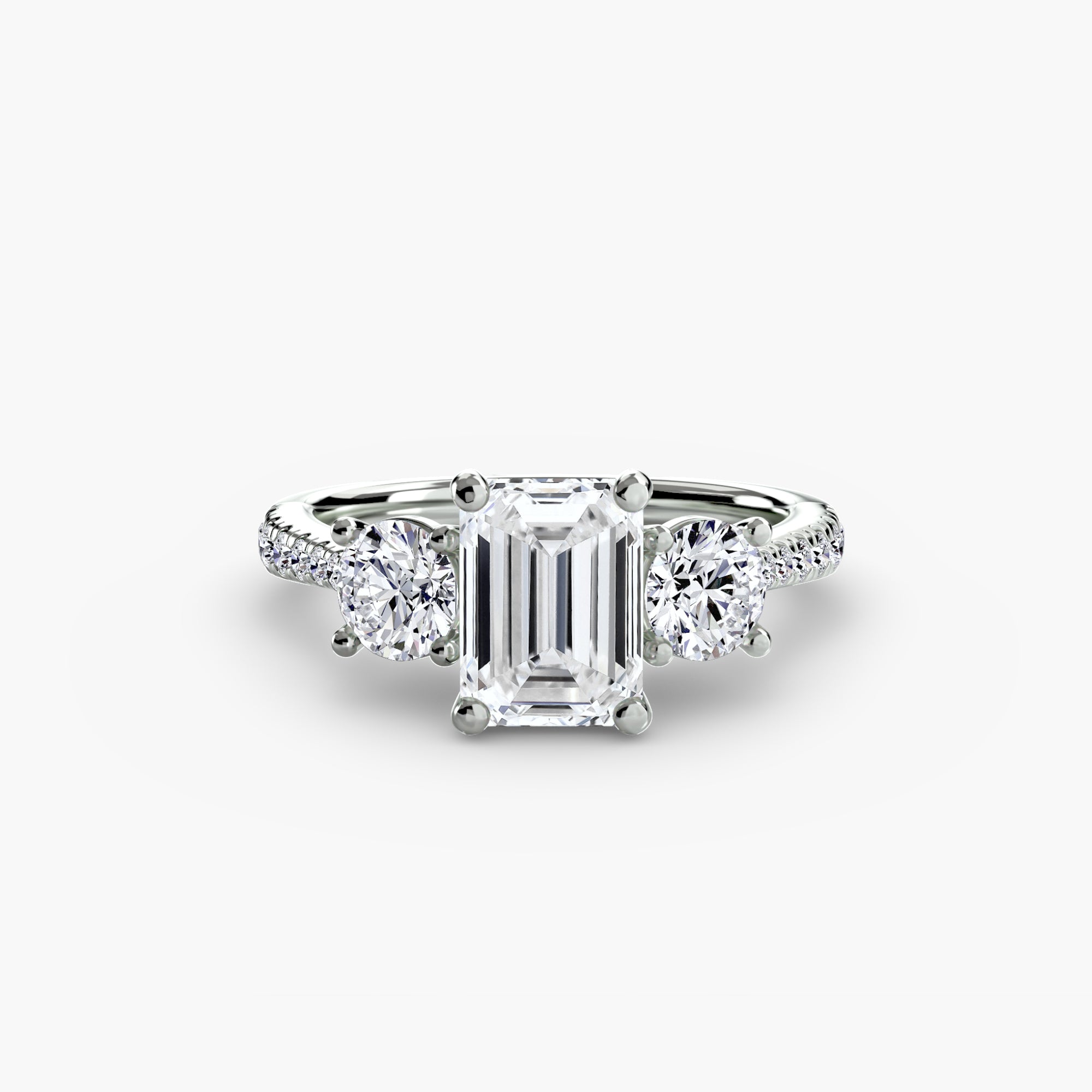 Three-Stone Pavé Ring engagement ring setting by Palermo Havana & Co.