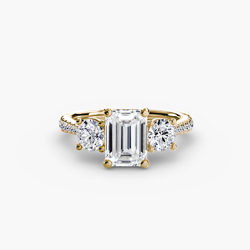 Three-Stone Pavé Ring engagement ring setting by Palermo Havana & Co.