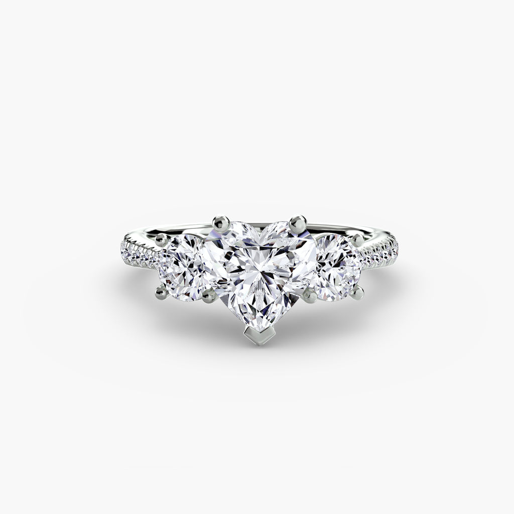 Three-Stone Pavé Ring engagement ring setting by Palermo Havana & Co.