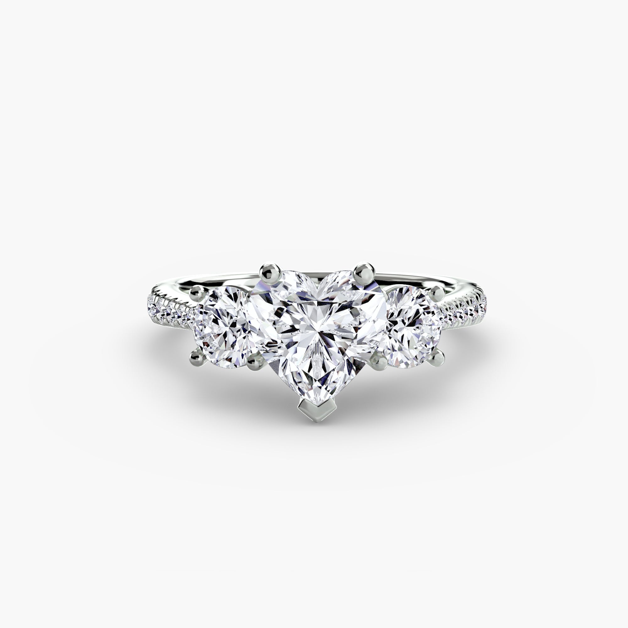 Three-Stone Pavé Ring engagement ring setting by Palermo Havana & Co.