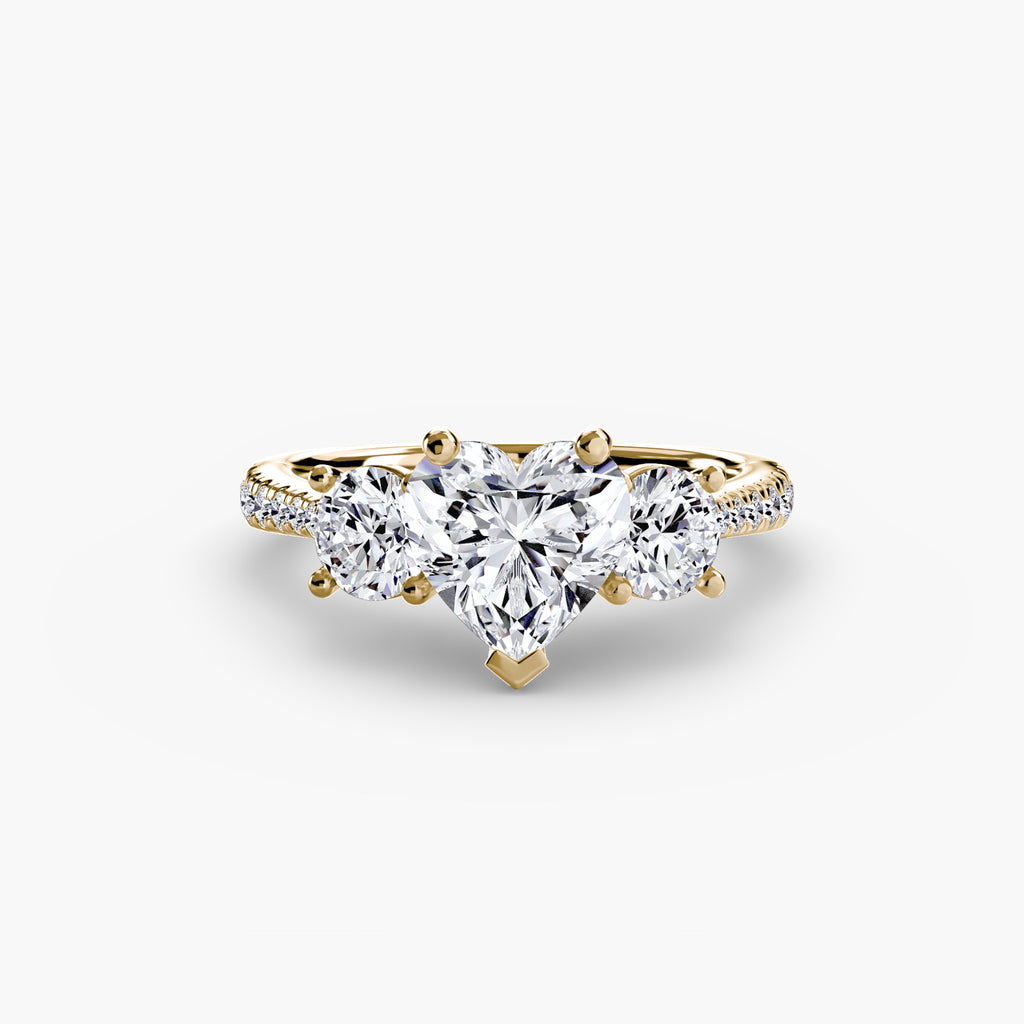 Three-Stone Pavé Ring engagement ring setting by Palermo Havana & Co.