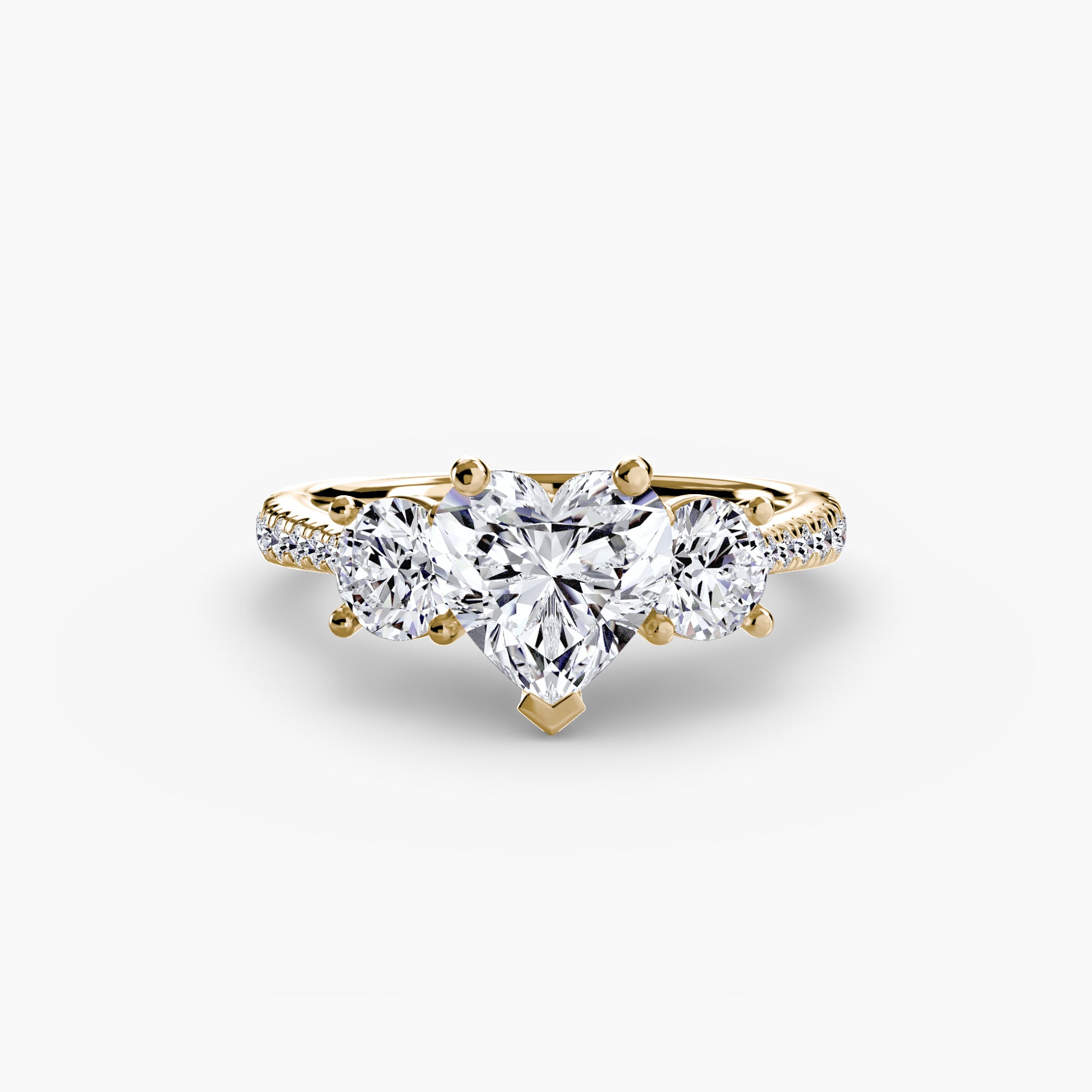Three-Stone Pavé Ring engagement ring setting by Palermo Havana & Co.