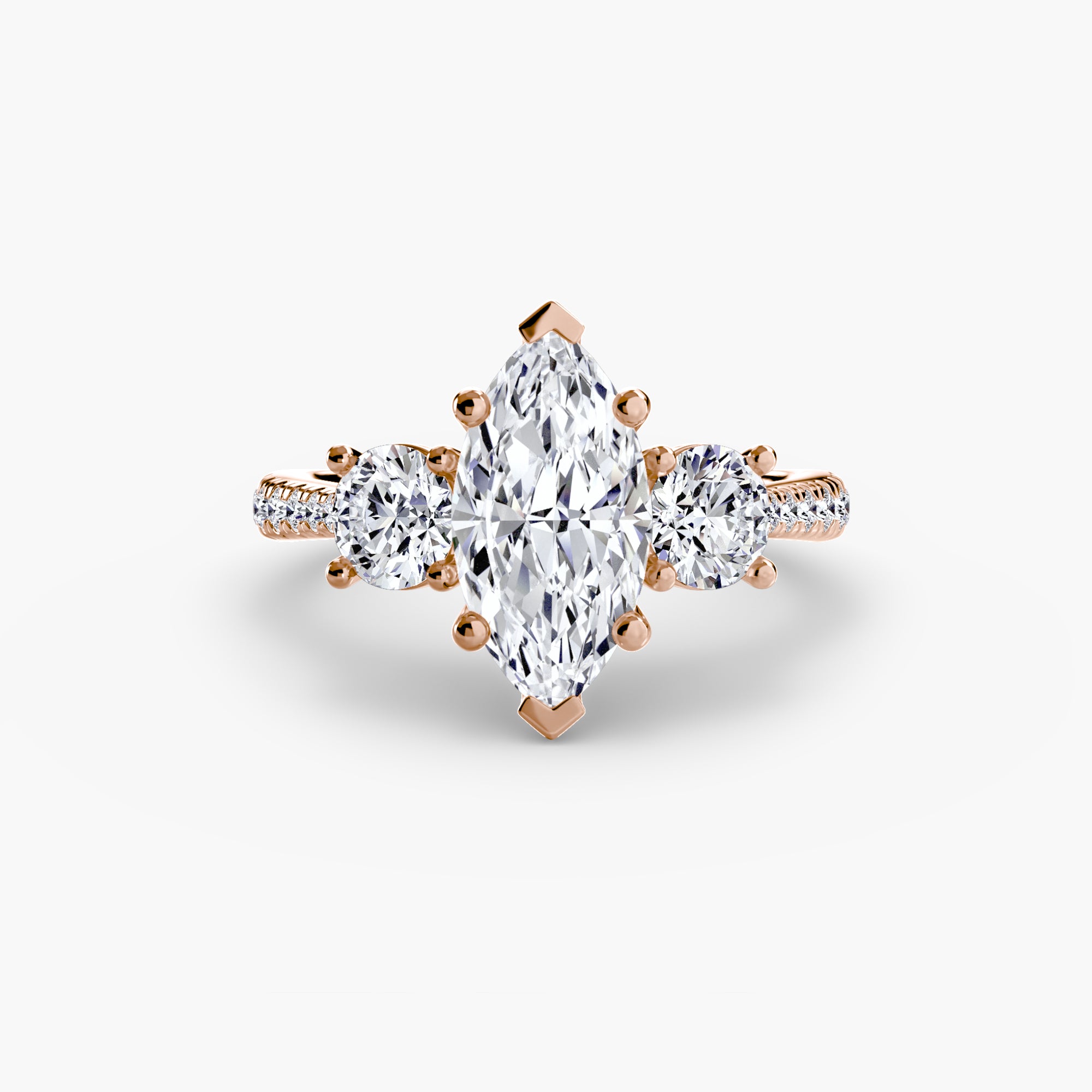 Three-Stone Pavé Ring engagement ring setting by Palermo Havana & Co.
