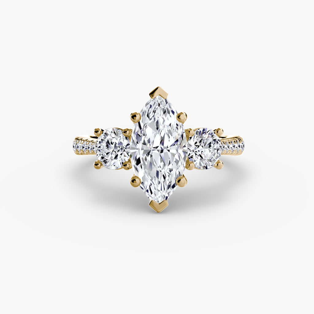 Three-Stone Pavé Ring engagement ring setting by Palermo Havana & Co.