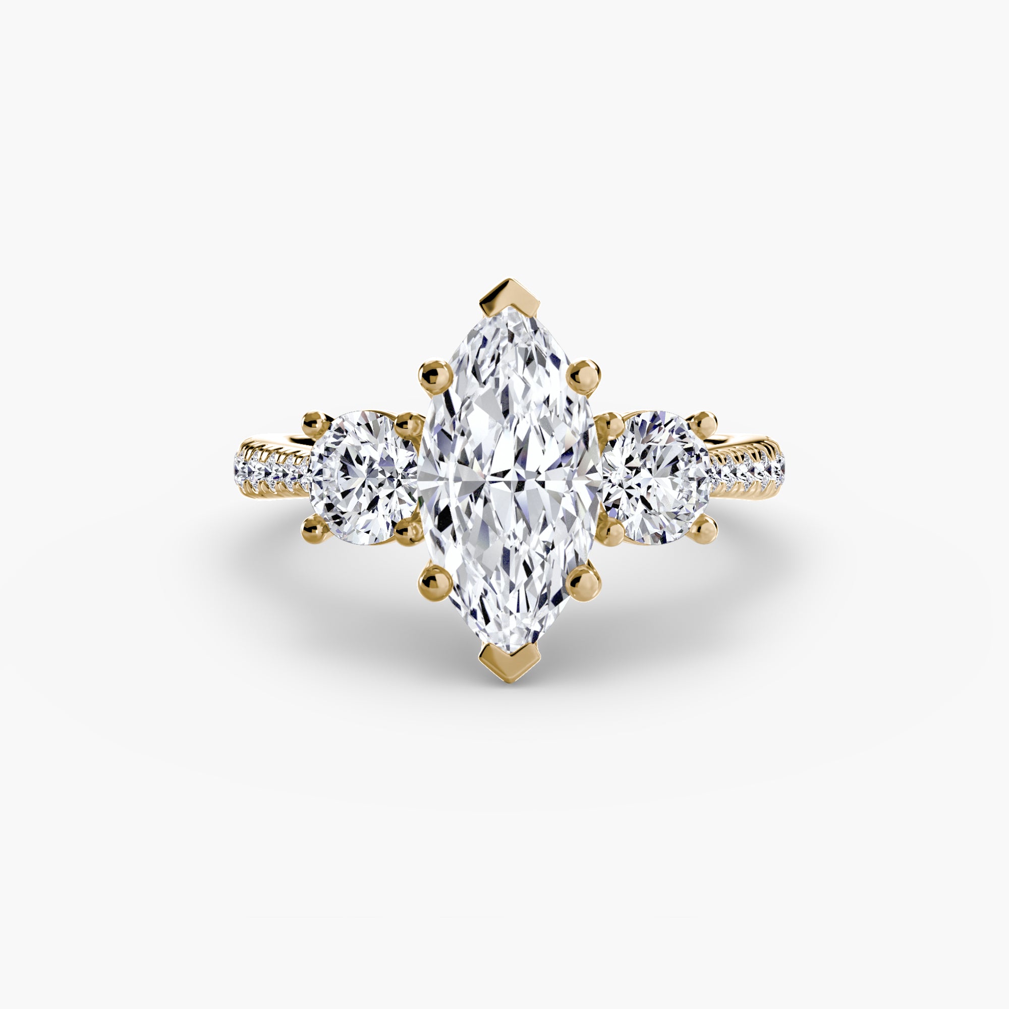 Three-Stone Pavé Ring engagement ring setting by Palermo Havana & Co.