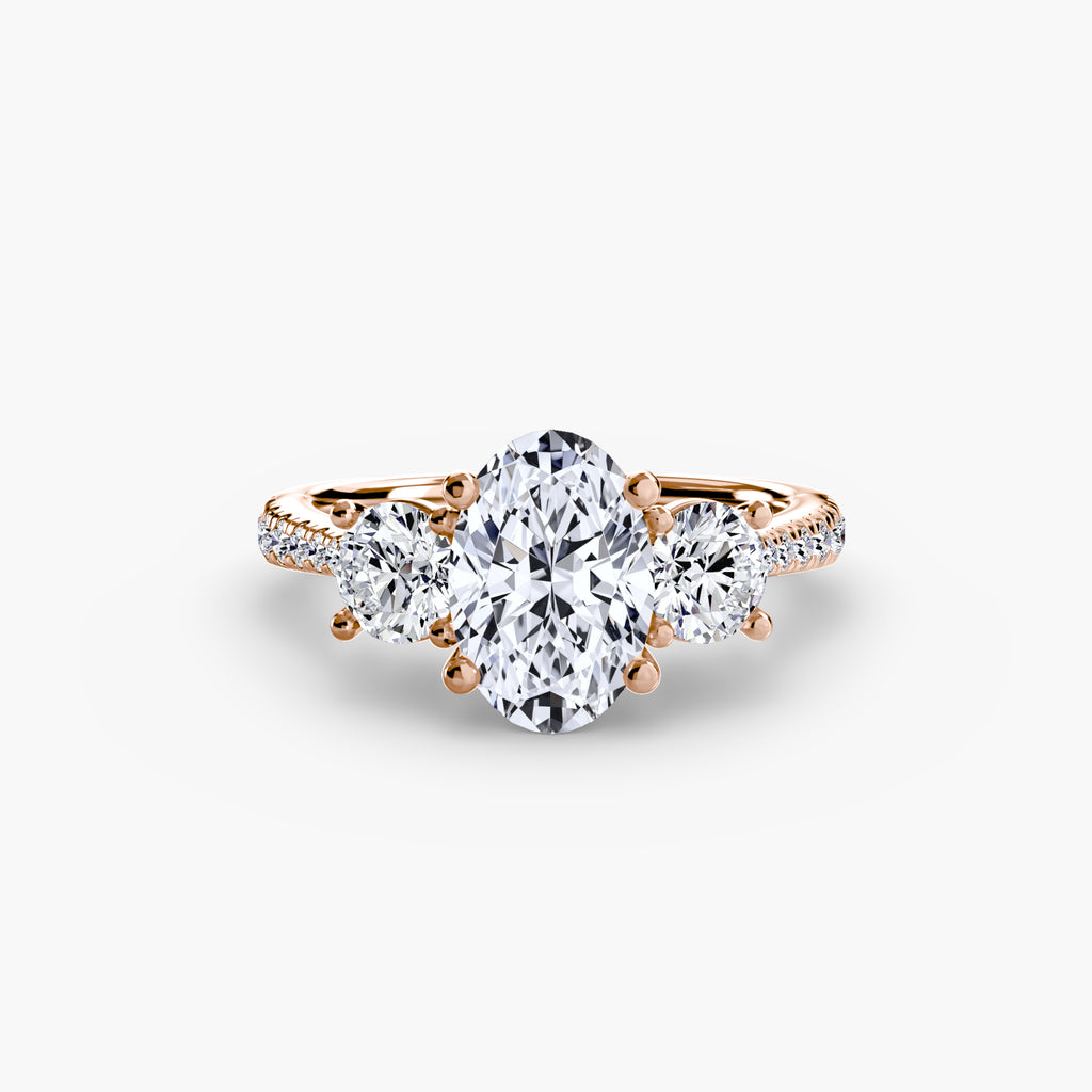 Three-Stone Pavé Ring engagement ring setting by Palermo Havana & Co.