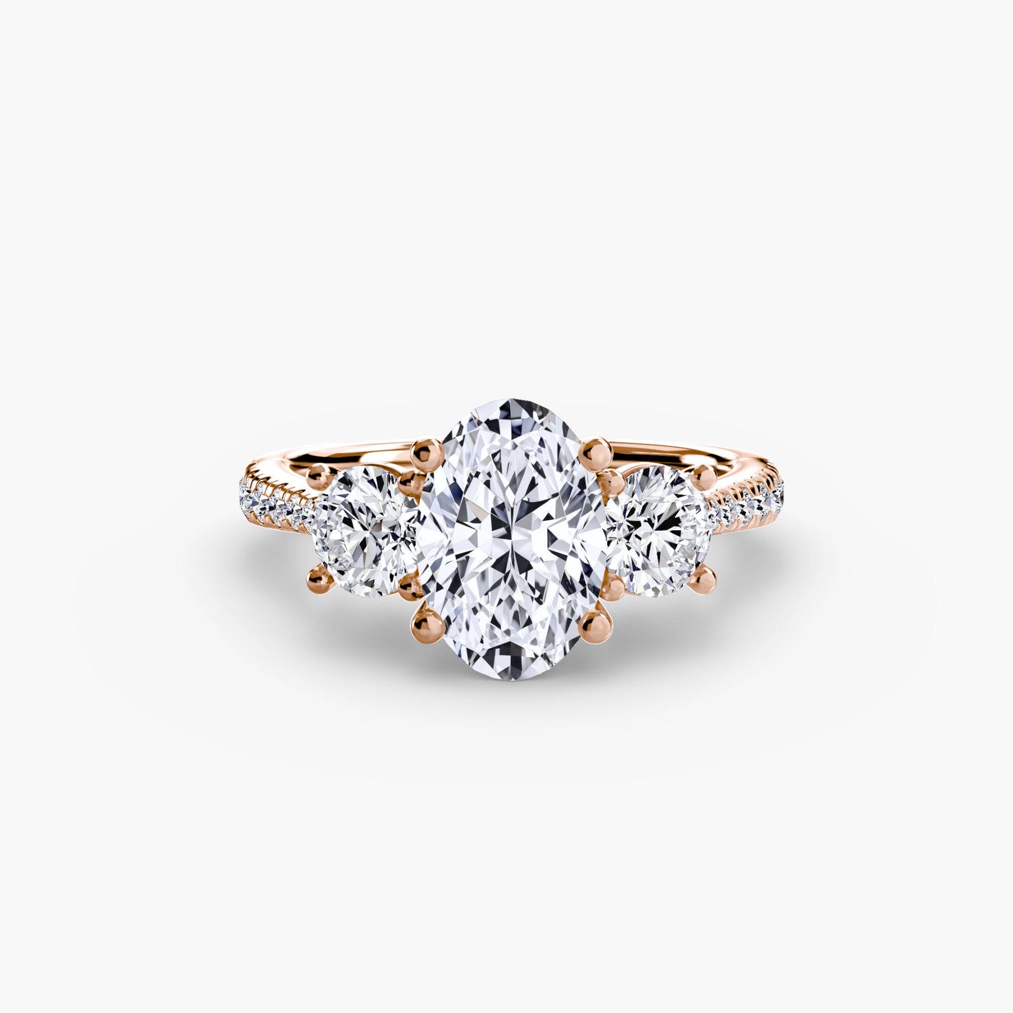 Three-Stone Pavé Ring engagement ring setting by Palermo Havana & Co.