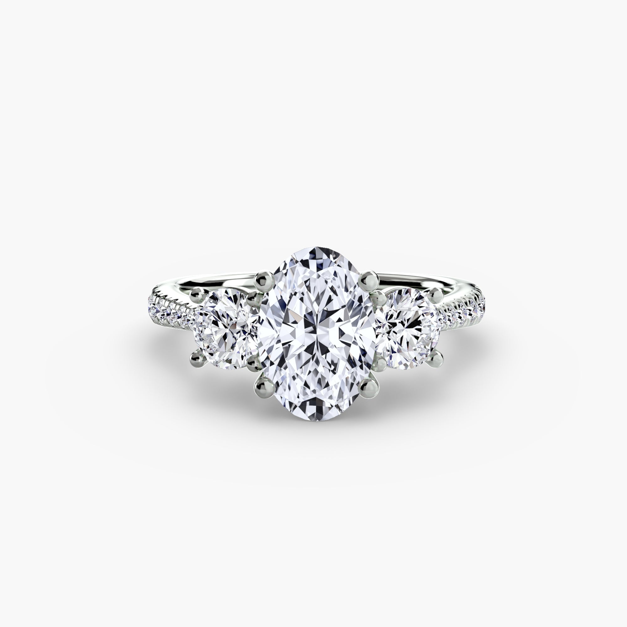 Three-Stone Pavé Ring engagement ring setting by Palermo Havana & Co.