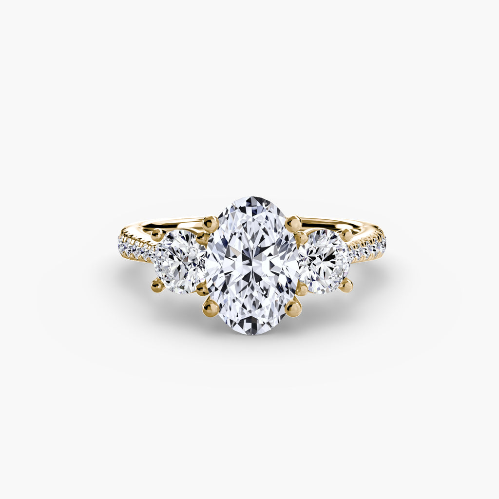 Three-Stone Pavé Ring engagement ring setting by Palermo Havana & Co.